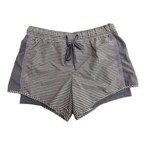 Tangerine women shorts size small grey and white strips